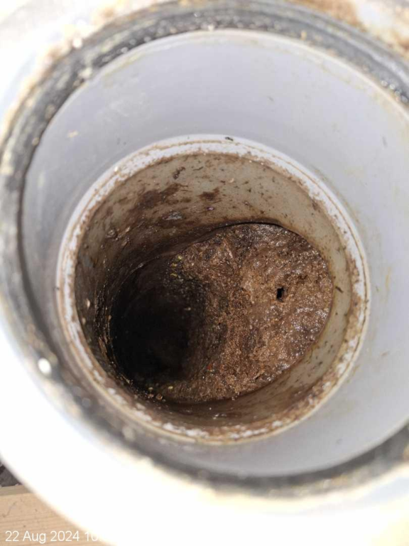 Limescale Blocking A Drainpipe On A Toilet