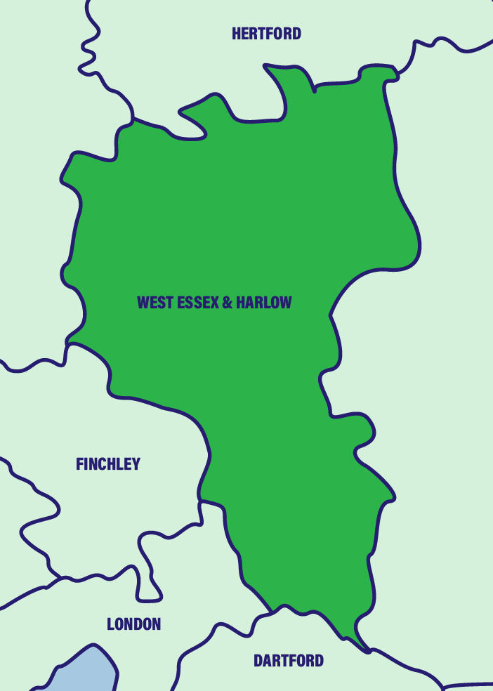 A map of the Metro Rod (West Essex & Harlow) service area